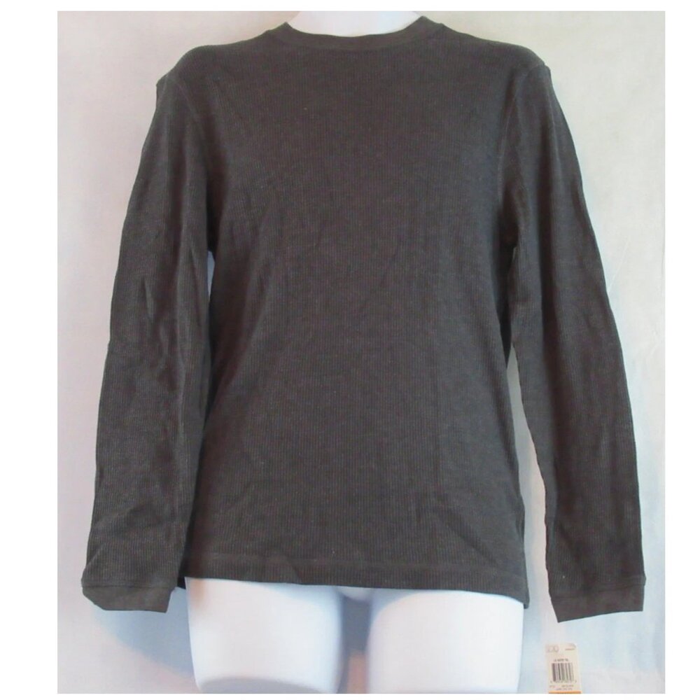 Club Room Men's Dublin Long-Sleeve Waffle Knit Thermal Shirt, Lead Gray, Small